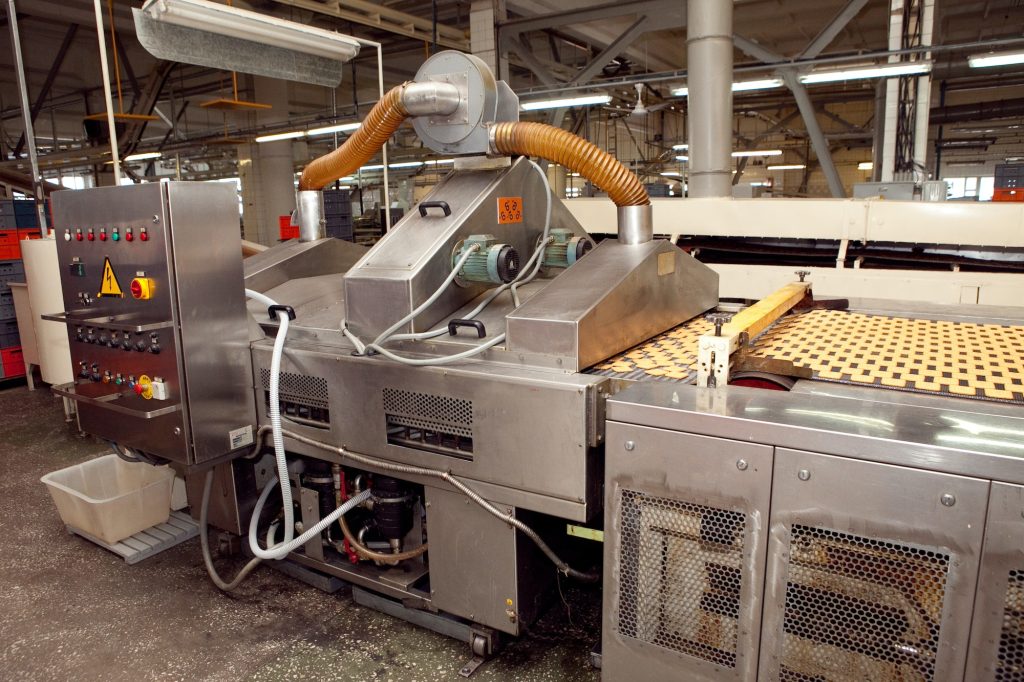 cookie making machine in the factory